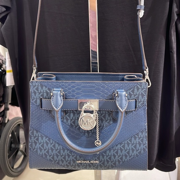 Michael Kors Hamilton Small Satchel Shoulder Crossbody Bag 
Navy Multi 
NWT - Picture 13 of 16